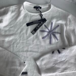 Charlie B Boutique Ivory Winter Snowflake Sweater Size Medium NEW Read